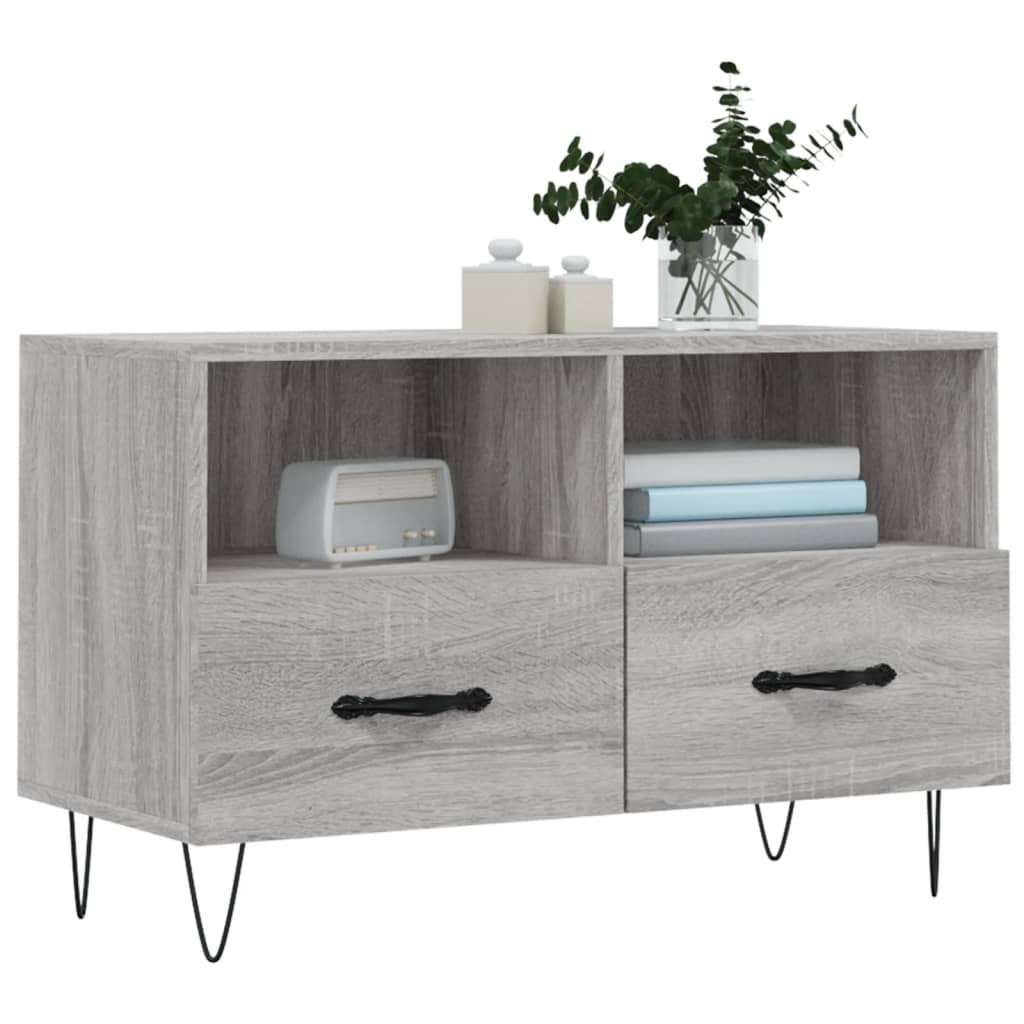 TV Cabinet Grey Sonoma 80x36x50 cm Engineered Wood