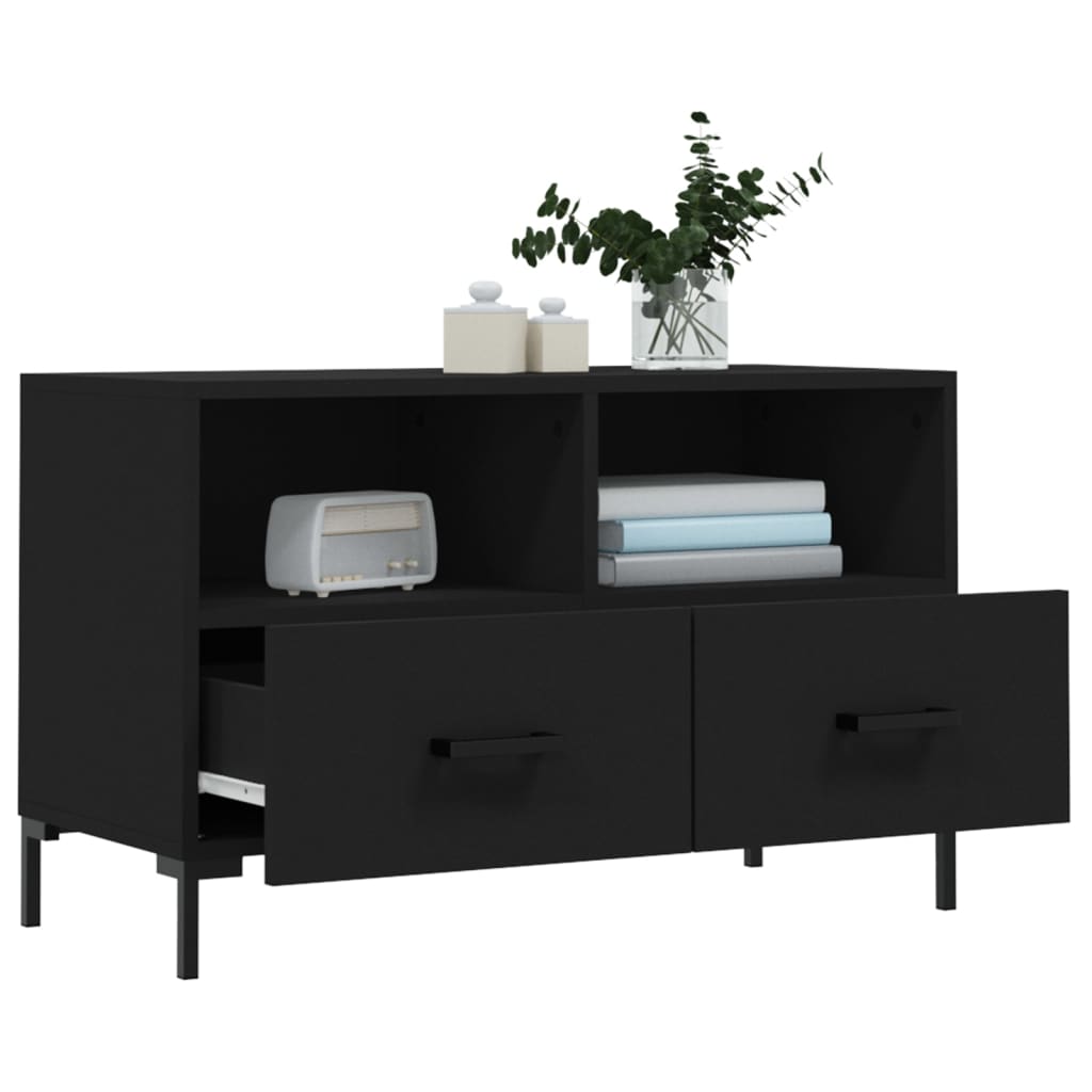 TV Cabinet Black 80x36x50 cm Engineered Wood