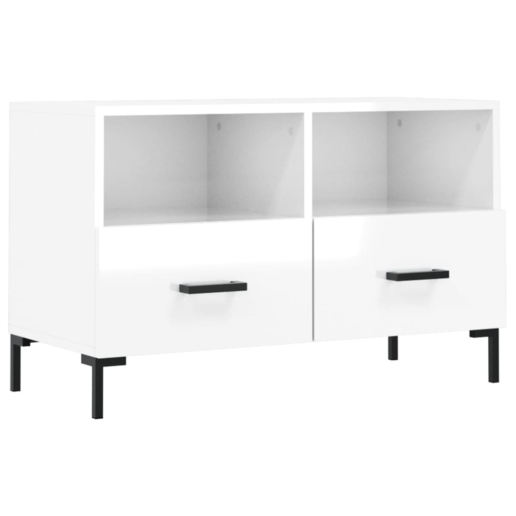 TV Cabinet High Gloss White 80x36x50 cm Engineered Wood