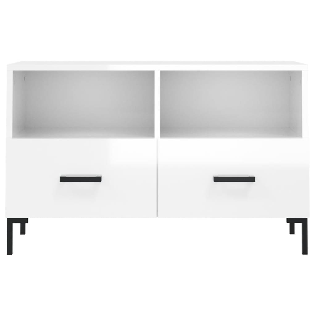 TV Cabinet High Gloss White 80x36x50 cm Engineered Wood