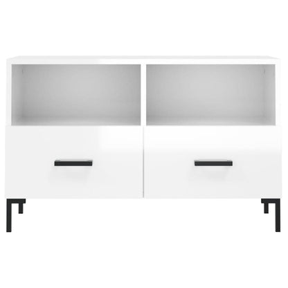 TV Cabinet High Gloss White 80x36x50 cm Engineered Wood