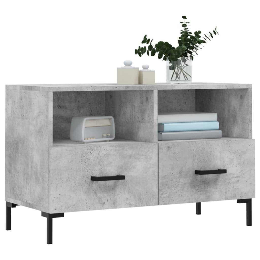 TV Cabinet Concrete Grey 80x36x50 cm Engineered Wood