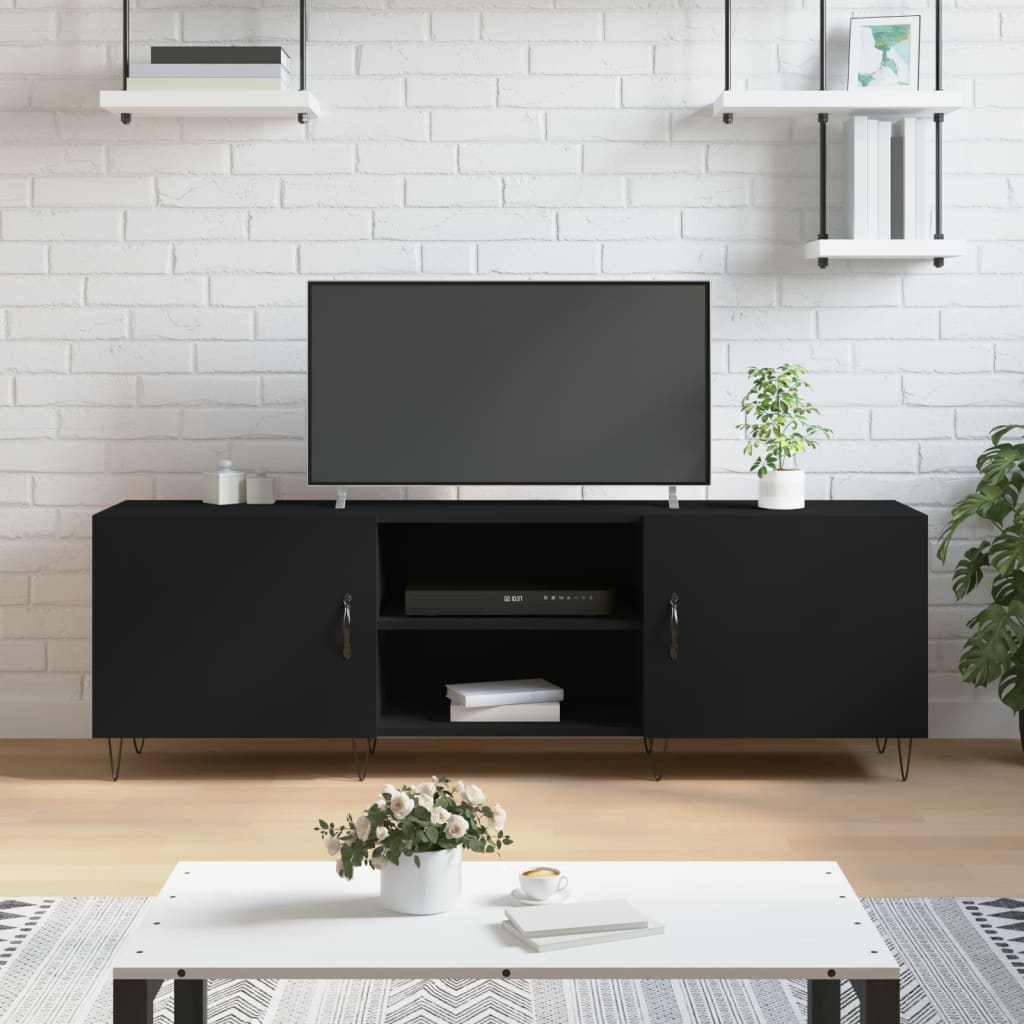 TV Cabinet Black 150x30x50 cm Engineered Wood