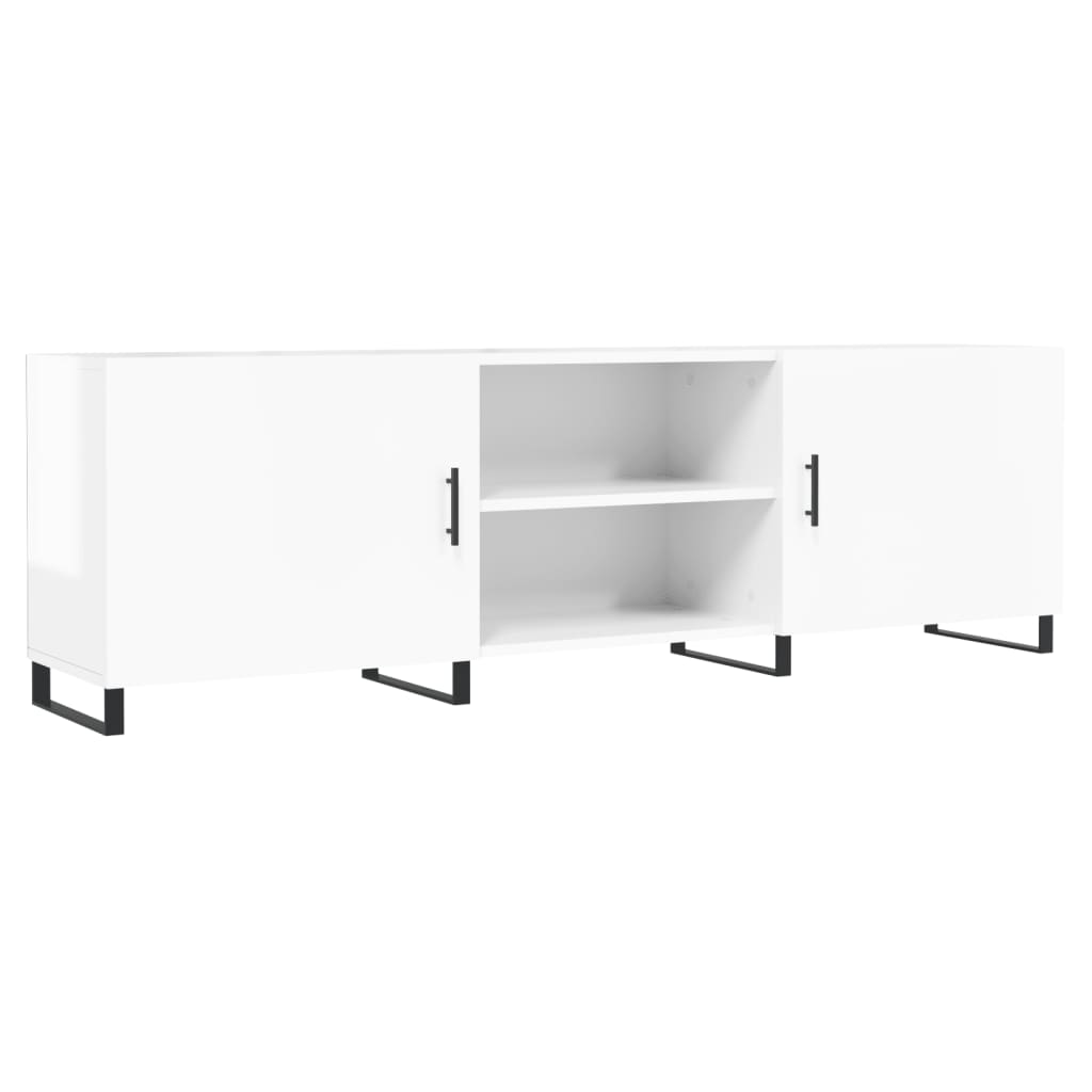 TV Cabinet High Gloss White 150x30x50 cm Engineered Wood