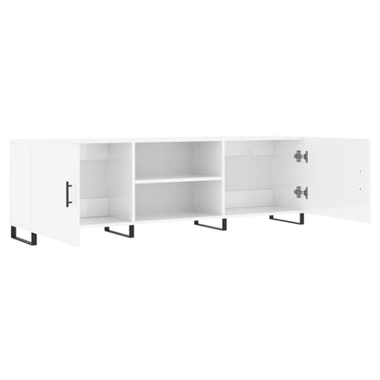 TV Cabinet High Gloss White 150x30x50 cm Engineered Wood