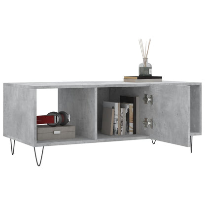 Coffee Table Concrete Grey 102x50x40 cm Engineered Wood