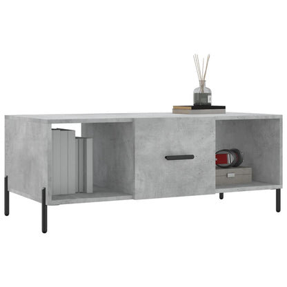 Coffee Table Concrete Grey 102x50x40 cm Engineered Wood