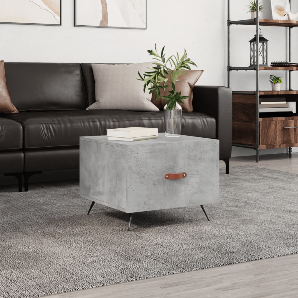 Coffee Table Concrete Grey 50x50x40 cm Engineered Wood