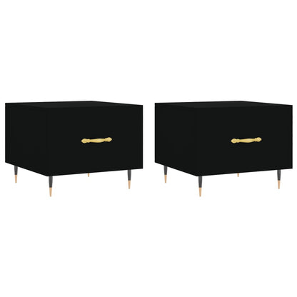 Coffee Tables 2 pcs Black 50x50x40 cm Engineered Wood