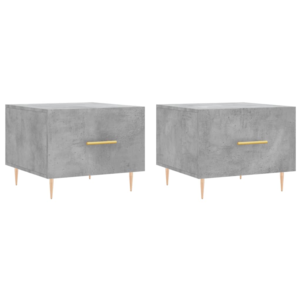 Coffee Tables 2 pcs Concrete Grey 50x50x40 cm Engineered Wood