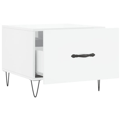 Coffee Table High Gloss White 50x50x40 cm Engineered Wood