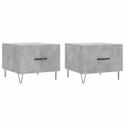 Coffee Tables 2 pcs Concrete Grey 50x50x40 cm Engineered Wood