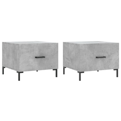 Coffee Tables 2 pcs Concrete Grey 50x50x40 cm Engineered Wood