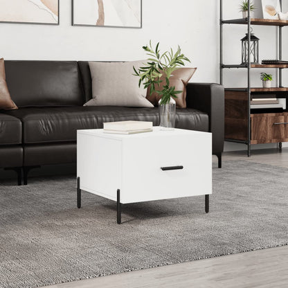 Coffee Table White 50x50x40 cm Engineered Wood