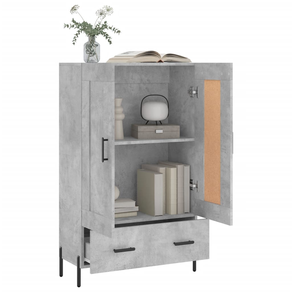 Highboard Concrete Grey 69.5x31x115 cm Engineered Wood