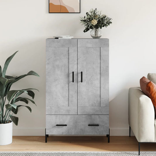 Highboard Concrete Grey 69.5x31x115 cm Engineered Wood