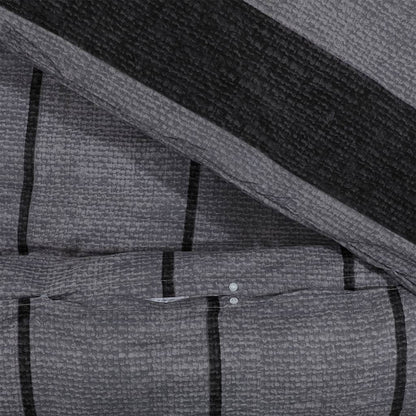 Duvet Cover Set Dark Grey 220x240 cm Cotton