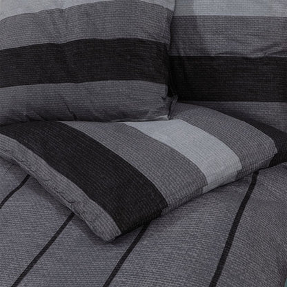 Duvet Cover Set Dark Grey 220x240 cm Cotton