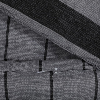 Duvet Cover Set Dark Grey 200x220 cm Cotton