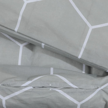Duvet Cover Set Grey 220x240 cm Cotton