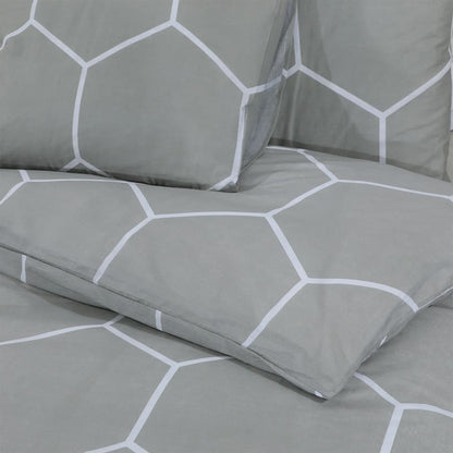 Duvet Cover Set Grey 220x240 cm Cotton