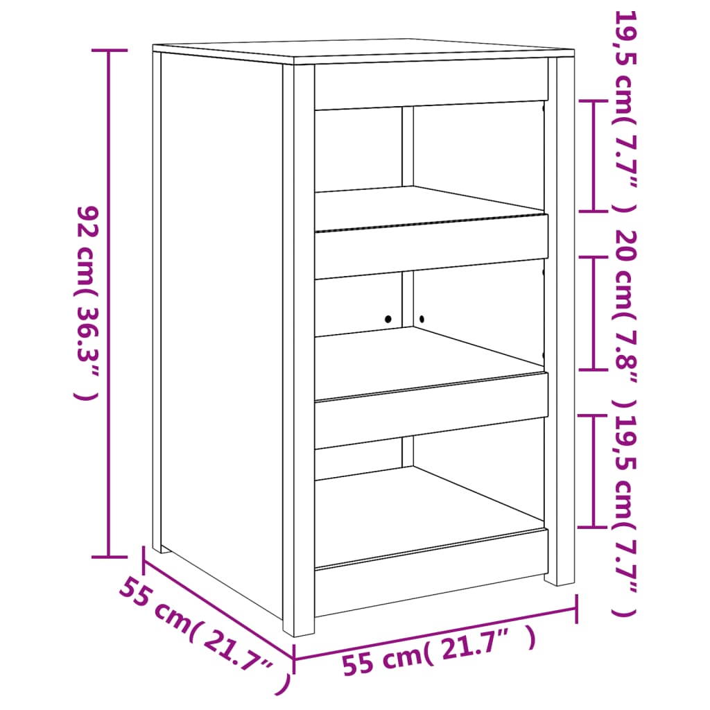 Outdoor Kitchen Cabinet 55x55x92 cm Solid Wood Douglas