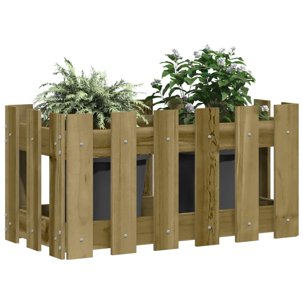 Garden Planter with Fence Design 60x30x30 cm Impregnated Wood Pine