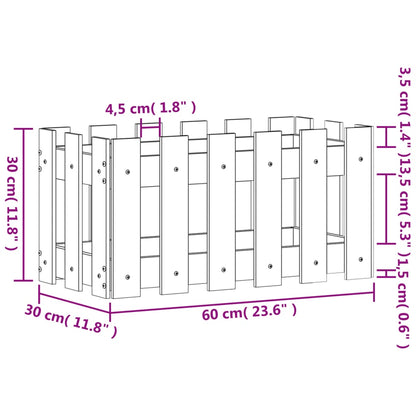 Garden Planter with Fence Design 60x30x30 cm Impregnated Wood Pine