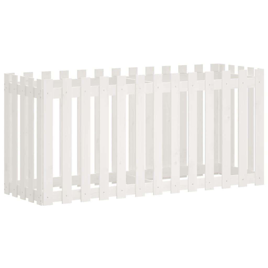 Garden Raised Bed with Fence Design White 150x50x70 cm Solid Wood Pine