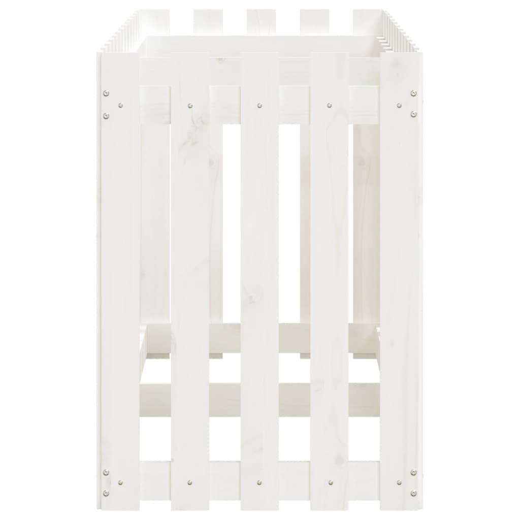 Garden Raised Bed with Fence Design White 150x50x70 cm Solid Wood Pine