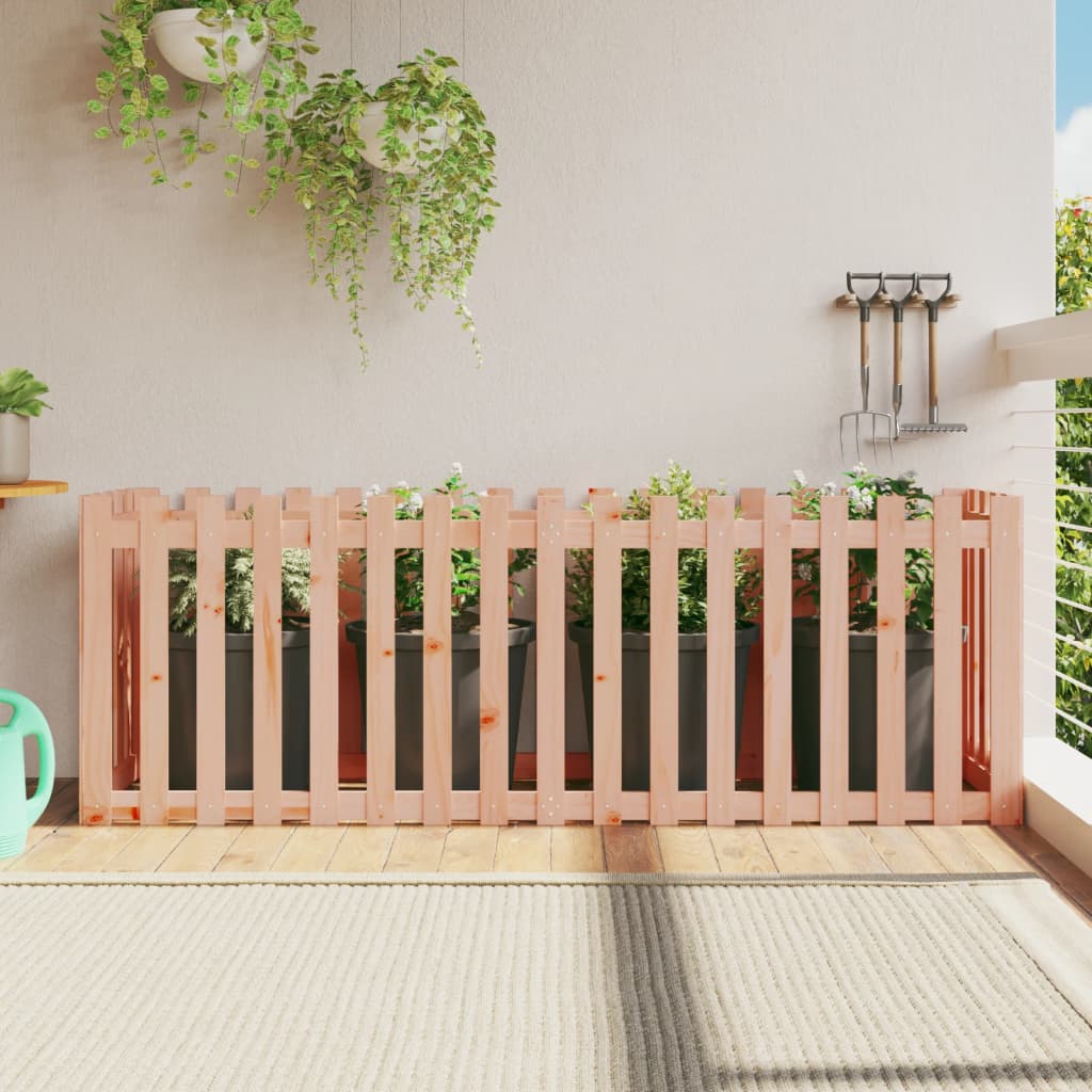 Garden Raised Bed with Fence Design 200x50x70 cm Solid Wood Douglas