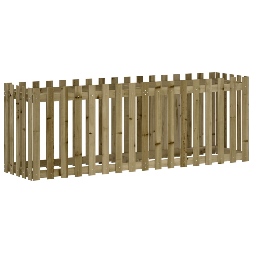 Garden Raised Bed with Fence Design 200x50x70 cm Impregnated Wood Pine