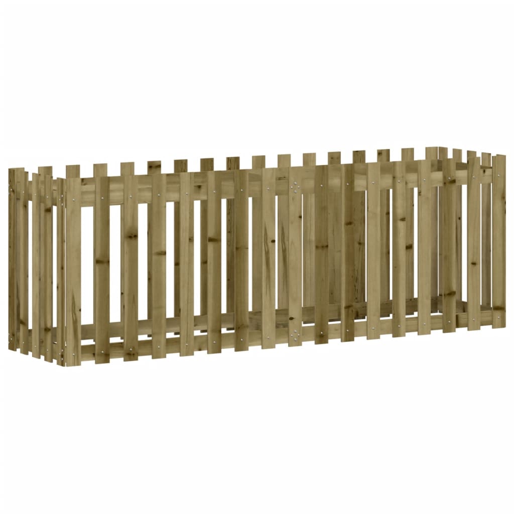 Garden Raised Bed with Fence Design 200x50x70 cm Impregnated Wood Pine