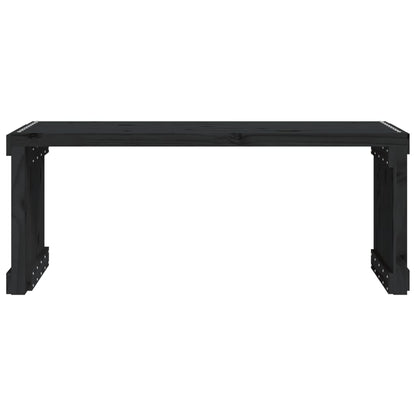 Garden Bench Extendable Black 212.5x40.5x45 cm Solid Wood Pine