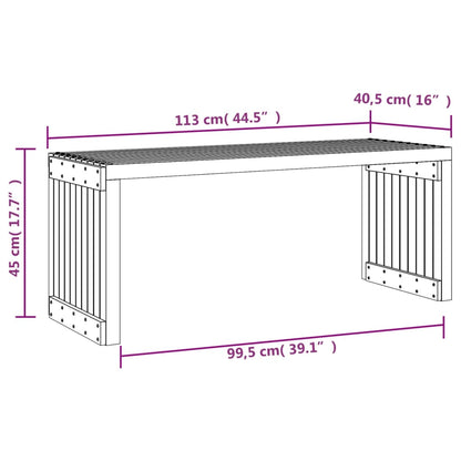 Garden Bench Extendable Black 212.5x40.5x45 cm Solid Wood Pine