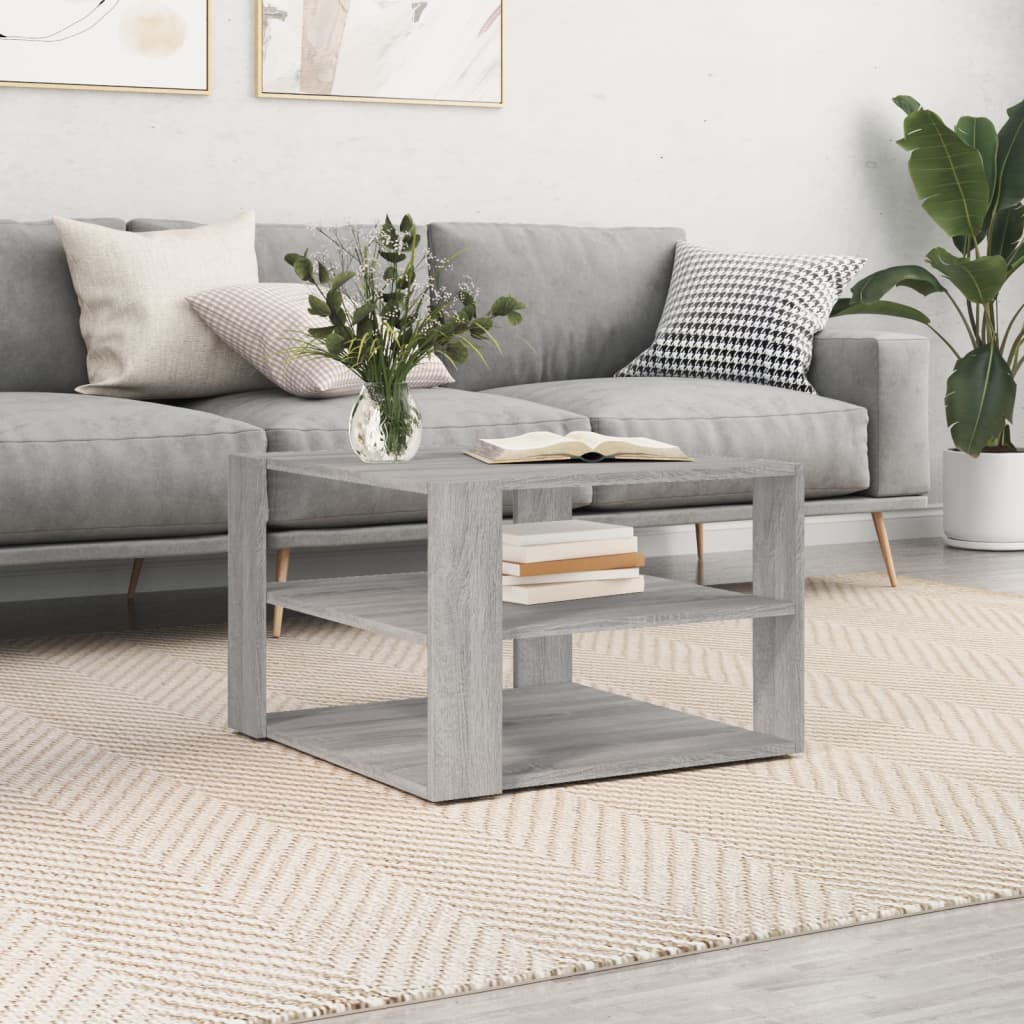 Coffee Table Grey Sonoma 59.5x59.5x40 cm Engineered Wood