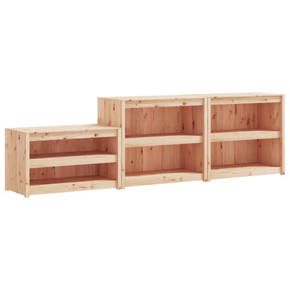 Outdoor Kitchen Cabinets 3 pcs Solid Wood Pine