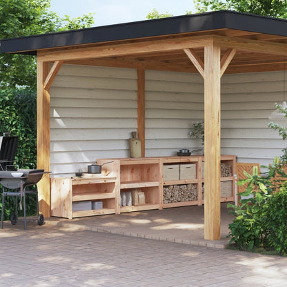 Outdoor Kitchen Cabinets 3 pcs Solid Wood Pine