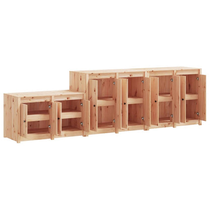 Outdoor Kitchen Cabinets 3 pcs Solid Wood Pine