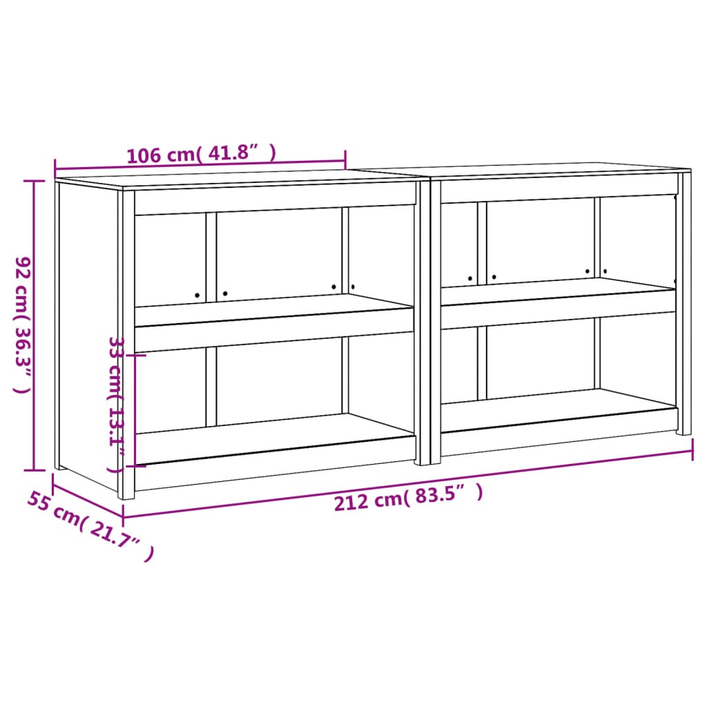 Outdoor Kitchen Cabinets 2 pcs Solid Wood Pine