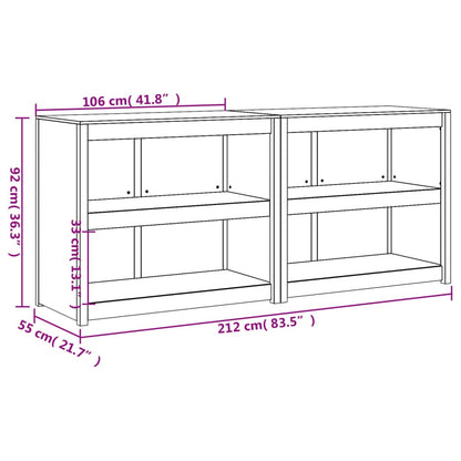 Outdoor Kitchen Cabinets 2 pcs Solid Wood Pine