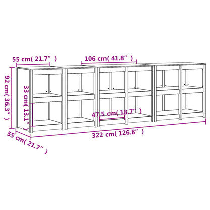 Outdoor Kitchen Cabinets 4 pcs Solid Wood Pine