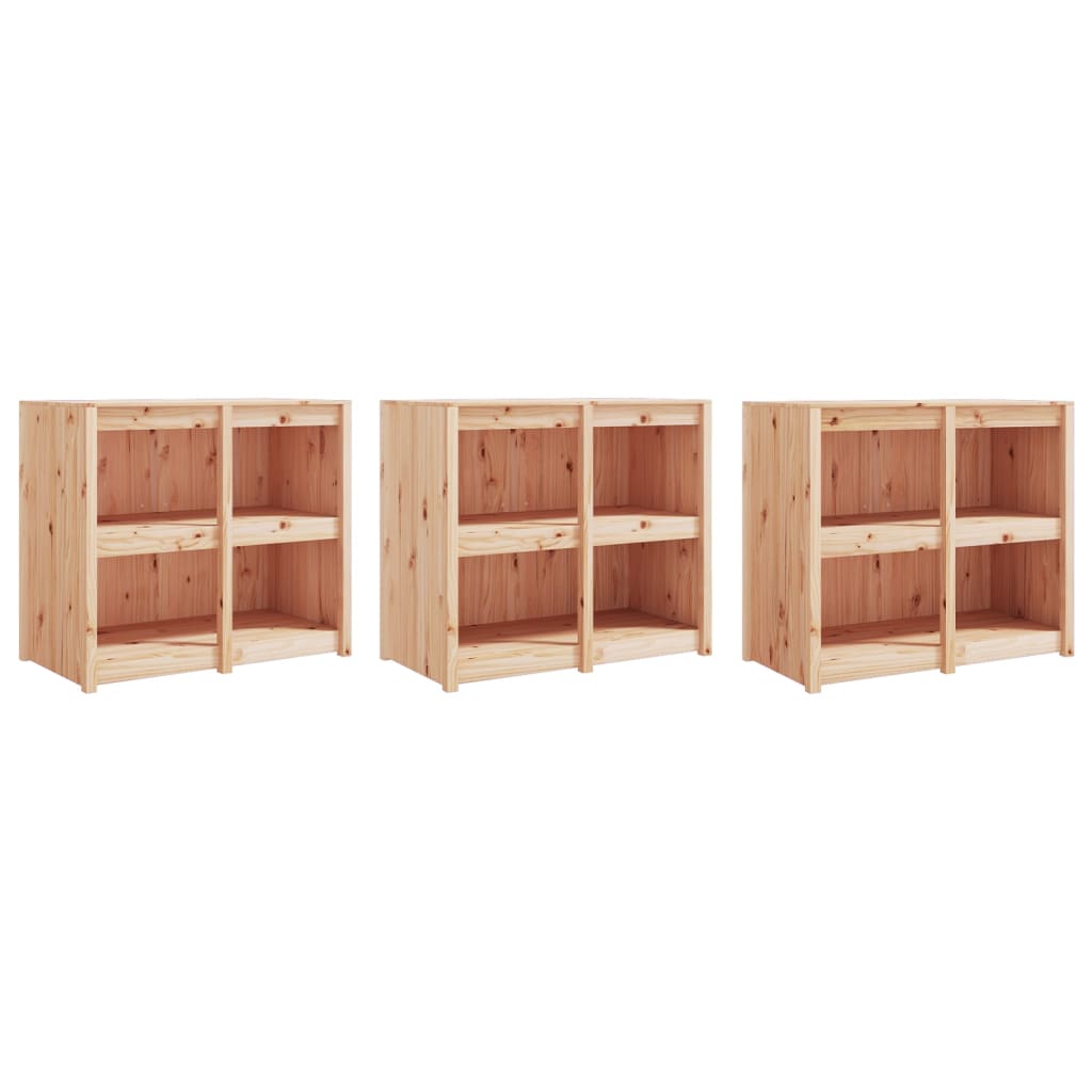 Outdoor Kitchen Cabinets 3 pcs Solid Wood Pine