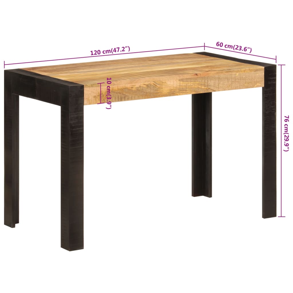 Dining Table 120x60x76 cm Solid Wood Mango