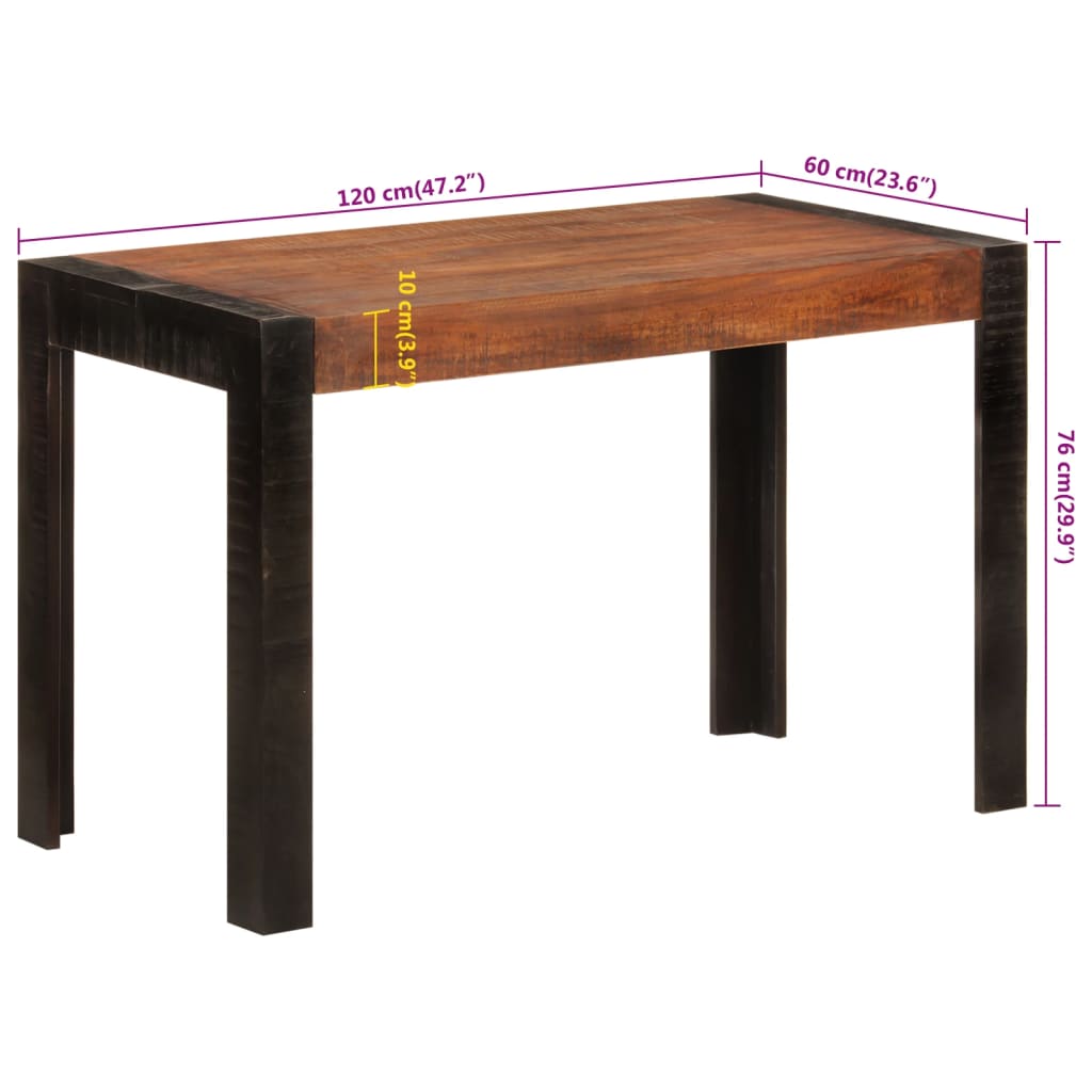 Dining Table Honey Brown 120x60x76 cm Solid Wood Mango