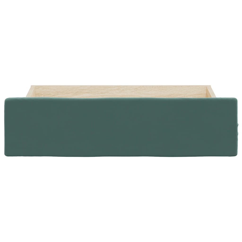 Bed Drawers 2 pcs Dark Green Engineered Wood and Velvet