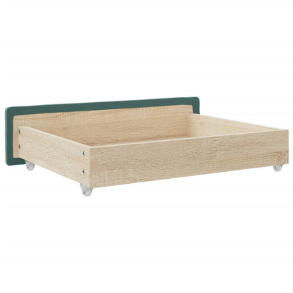 Bed Drawers 2 pcs Dark Green Engineered Wood and Velvet
