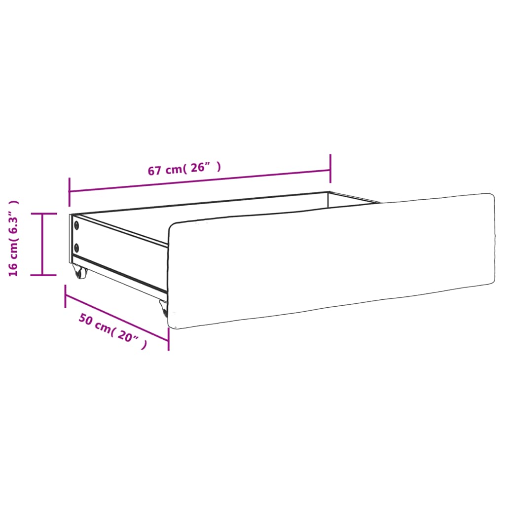 Bed Drawers 2 pcs Cream Engineered Wood and Faux Leather