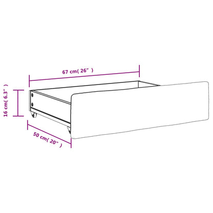 Bed Drawers 2 pcs Cream Engineered Wood and Faux Leather