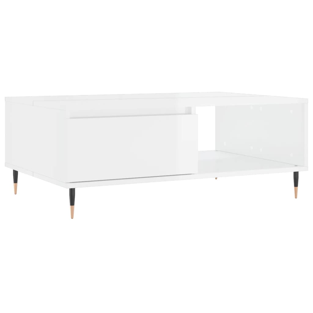 Coffee Table High Gloss White 90x60x35 cm Engineered Wood